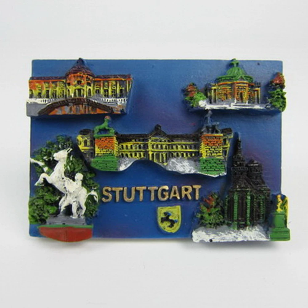 

Stuttgart Germany Tourism Souvenirs Fridge Magnets Handmade Resin Refrigerator Magnetic Message Stickers Home Decor Decoration