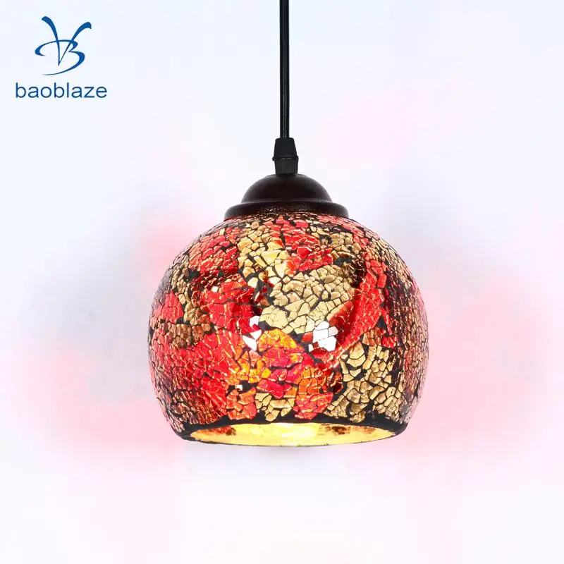 2Pcs Vintage Hanging Light Mosaic Design Pendant Ceiling Lampshade 