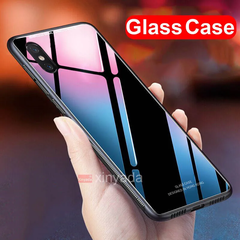 

luxury Tempered Glass Cover Case For iPhone XR XS Max 8 Plus 7 X iPhone8 6 6s Case soft Silicone Shell armor coque funda house