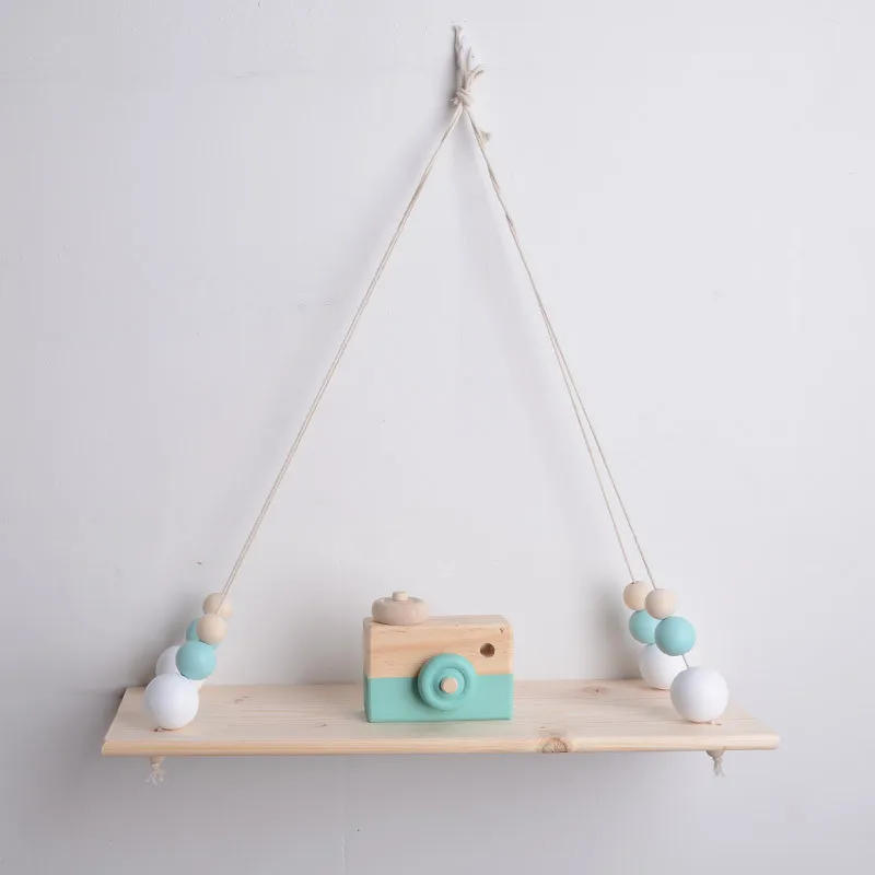 C الاطفال غرفة جدار رفوف DIY الأصلي الخشب الخرز جدار الجرف رفوف تخزين منظمة الزخرفية شماعات ديكور المنزل