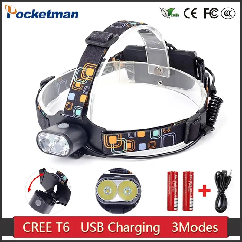 Rechargeable Headlamp, Super Bright , 9000 Lumens Waterproof LED