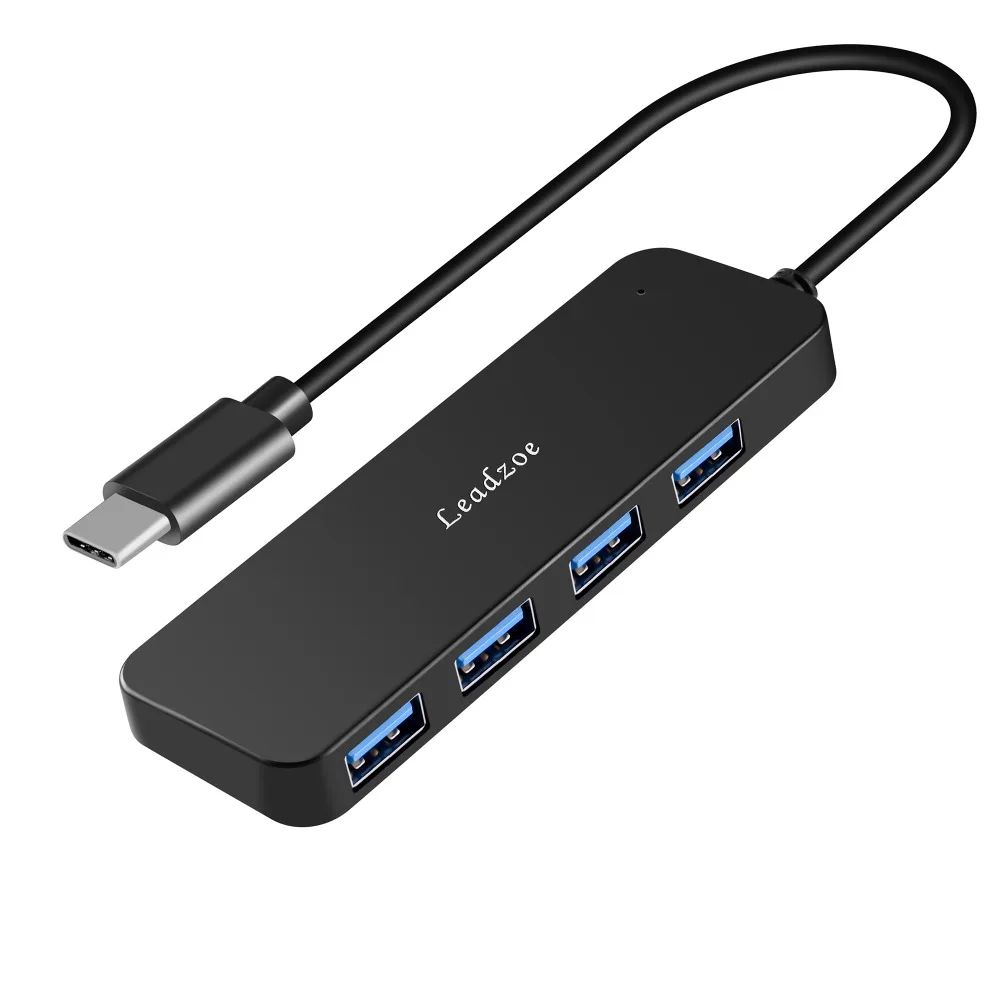 

USB C Hub,Leadzoe Type C 4 Port USB 3.0 Hub Splitter For Macbook Mac Pro/mini iMac Notebook PC&More Type C Devices Hub Adapter