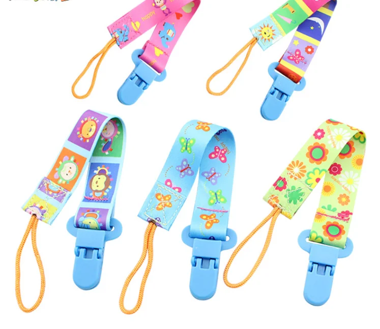 

Lovely Cartoon Pattern Baby Care Baby Pacifier Anti-dropping Chain Ribbon Clip for Pacifier Baby Feeding Fixed Toy