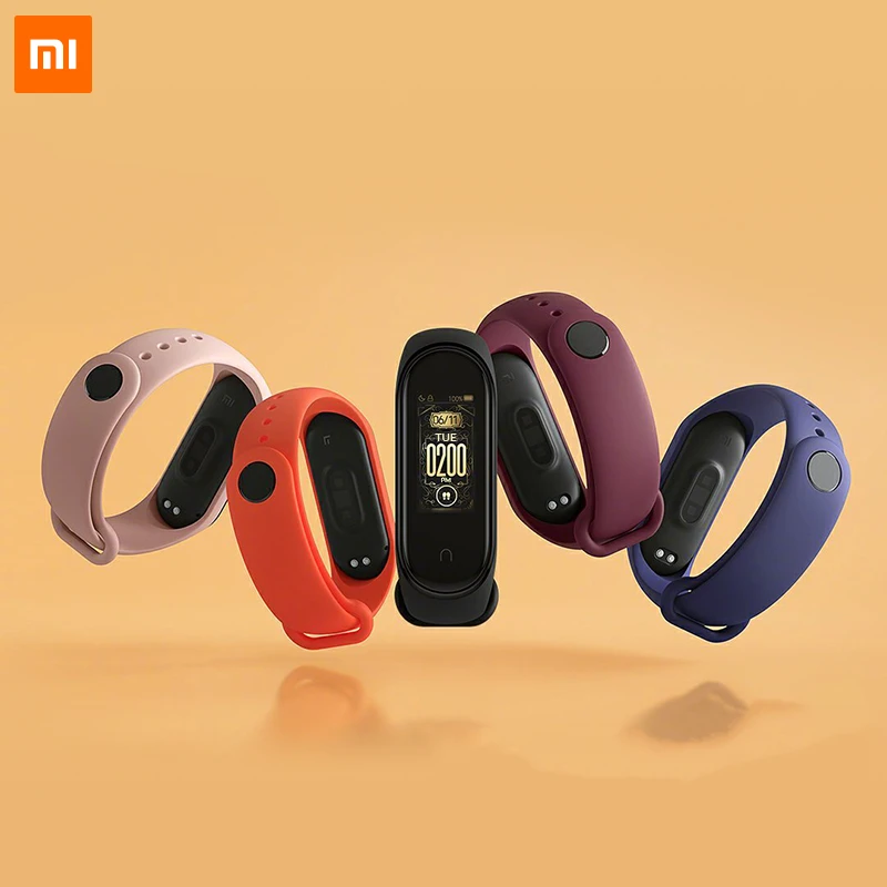 Оригинальный Смарт браслет Xiaomi Mi 4 AMOLED 2.5D цветной экран 0 95 дюйма 5ATM Bluetooth 5 датчик