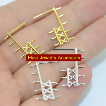 

DIY Accessory 925 Sterling Silver Balance Series Stud Earrings Findings Fashion Classic Pearl Earrings Holder Pins Small Pearl