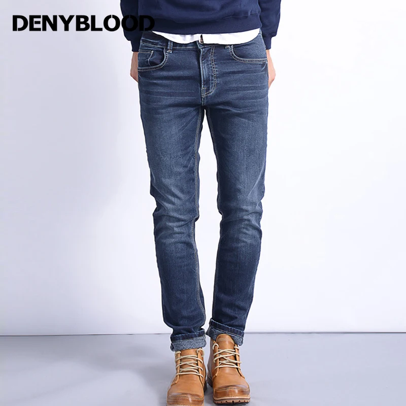 

Denyblood Jeans Mens Slim Straight Jeans High Stretch Soft Knitted Denim High Quality Mens Trousers Pants Clothing 169061