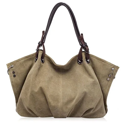 Новинка, женская большая сумка-мессенджер, Женская Повседневная холщовая модная сумка на плечо, высокое качество, сумочка для мамы LYY11 - Цвет: Dark Khaki