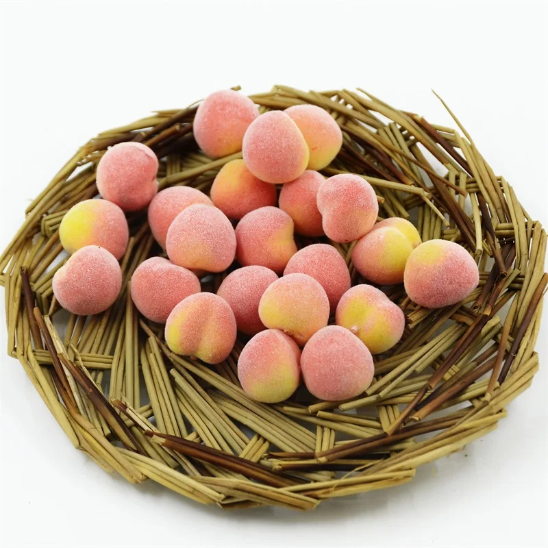 Artificial Mini Peaches 20Pcs Plastic Fruit Christmas Decoration
