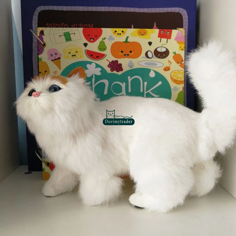 Dorimytrader lifelike cuddly animal cat plush toy realistic animals pet cats toy decoration gift 35 x 20cm DY80020 (8)