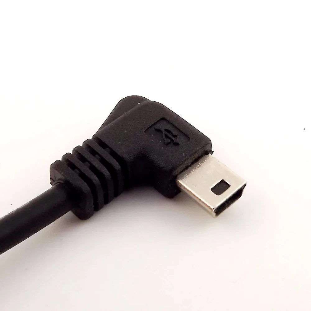 1 قطعة عالية السرعة USB وذكر أن ميني 5 دبوس الزاوية اليمنى الذكور شاحن بيانات كابل محول 30 سنتيمتر