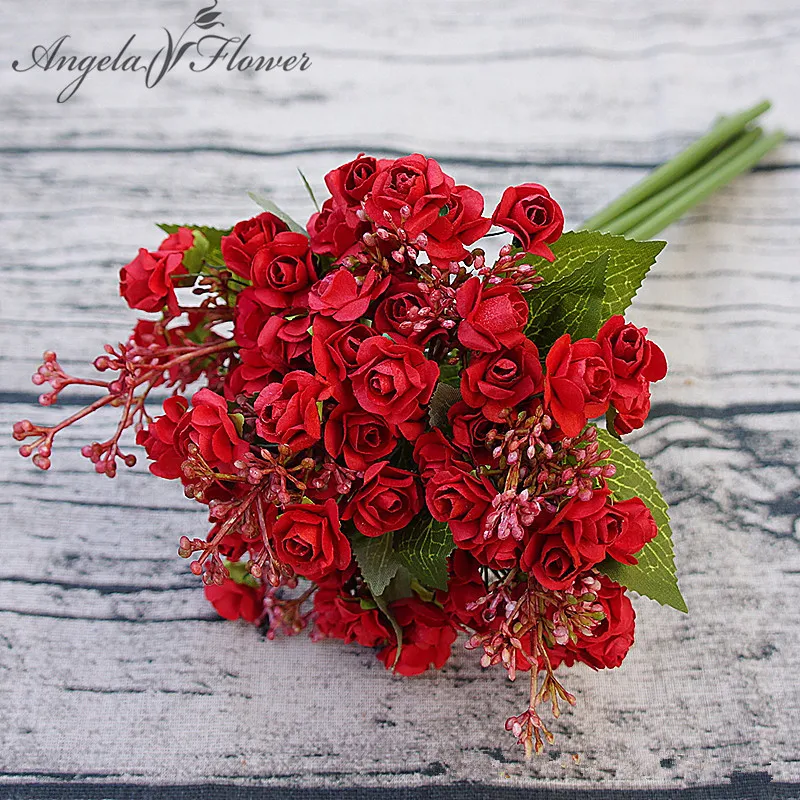 11 Pcslot Artificielle Or Rose Creative Feuille Fleur De