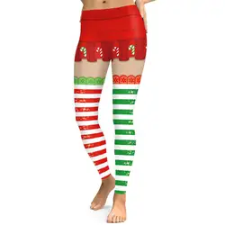 Jessingshow новый красный и зеленый полосы косплей леггинсы праздничный карандаш брюки сексуальный тренд женский Рождественский эльф тонкие