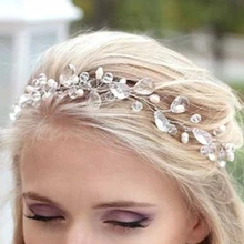 Прямая и винтажная искусственная Диадема из хрусталя и жемчуга капля повязка на голову для невесты аксессуары для волос APR28