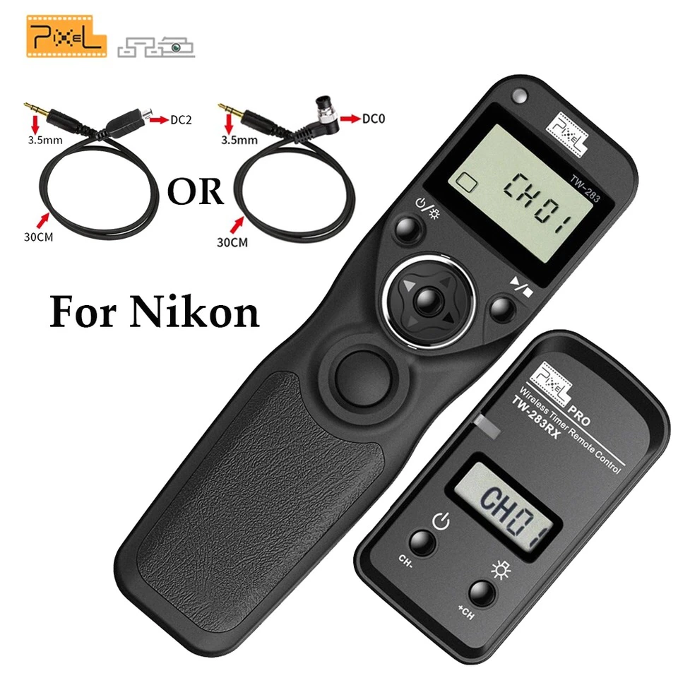 Pixel TW-283 кабель спуска затвора DC0 DC2 для Nikon D610 D7100 D5100 D3100 камера беспроводной Таймер