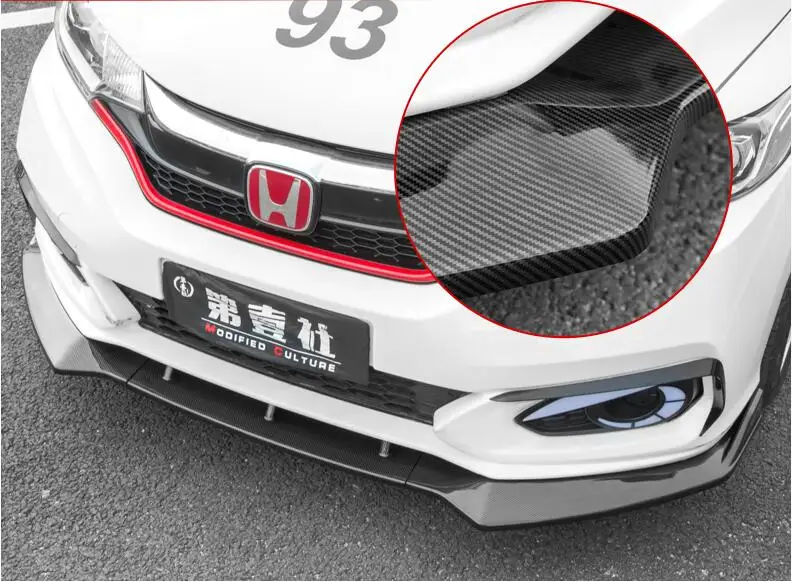 

JIOYNG ABS CAR FRONT LIP BUMPER SPOILER COVER FOR 18 19 HONDA FIT / JAZZ 2018 2019 BY EMS MTC STYLE