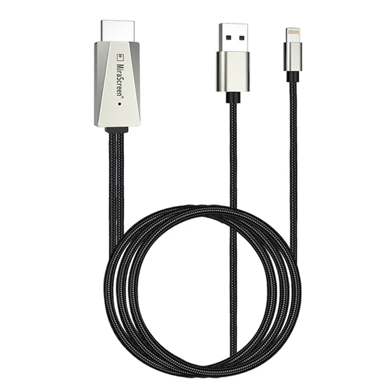 Mirascreen USB к HDMI кабель дисплея для освещения к HDMI кабель для apple ios телевизионный HD кабель для iphone X iphone 8 7 6 5 ipad ipod