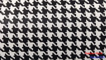 

Factory wholesale black pattern printed Faux PU Leather fabric for DIY sewing sofa table shoes bags bed material(1 yard)