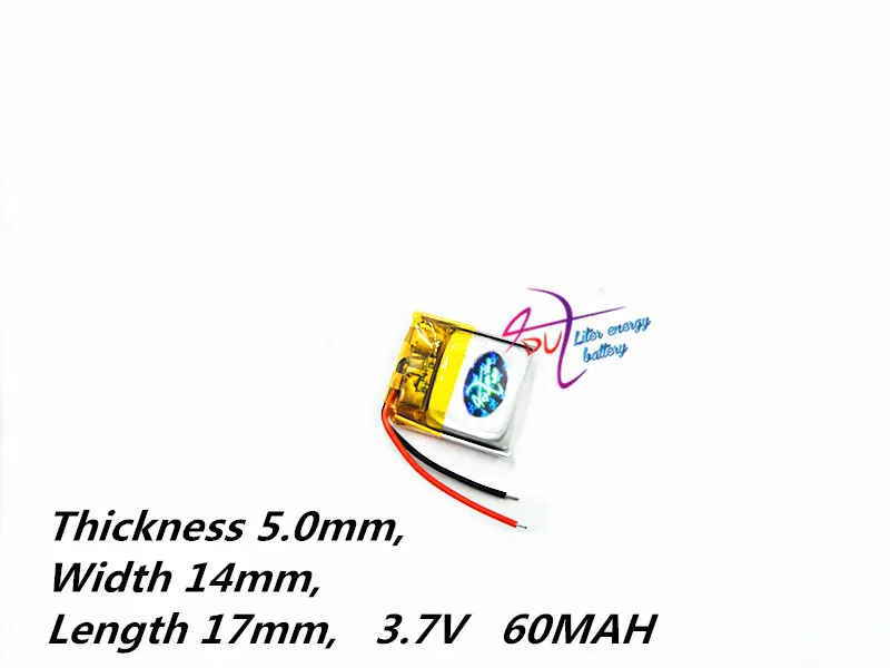 

Tablet PC battery capacity 501417 3.7V 60MAH Universal Li-ion battery for tablet pc Mp3 MP4 MP5 GPS mobile bluetooth