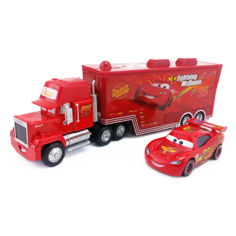 Disney «Тачки» № 95 Mack гонщика Грузовик& Lightning McQueen игрушечный автомобиль модель 1:55 Свободные дети мальчик подарок