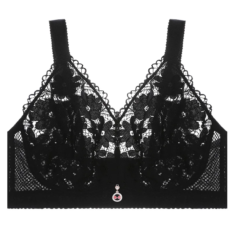 

Привлекательный кружевной бюстгальтер с эффектом пуш-ап Fikoo, красивый летний тонкий бюстгальтер для женщин, нижнее белье с чашкой E 38, 40, 46, 48