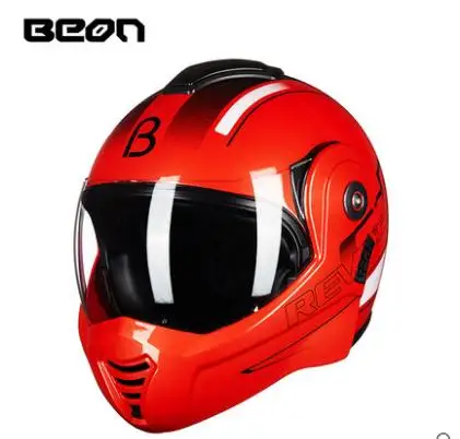 BEON флип-ап мотоциклетный шлем модульный анфас шлем Мото шлем Casco Motocicleta Capacete шлемы ECE - Color: red