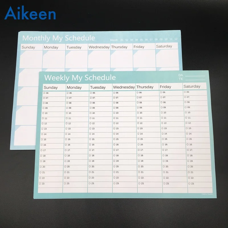 

1Pc/20sheets Study Working Daily Week Month My Schedule Planner Spiral Memo Pad, Office Desk Organizer Notepad Check List