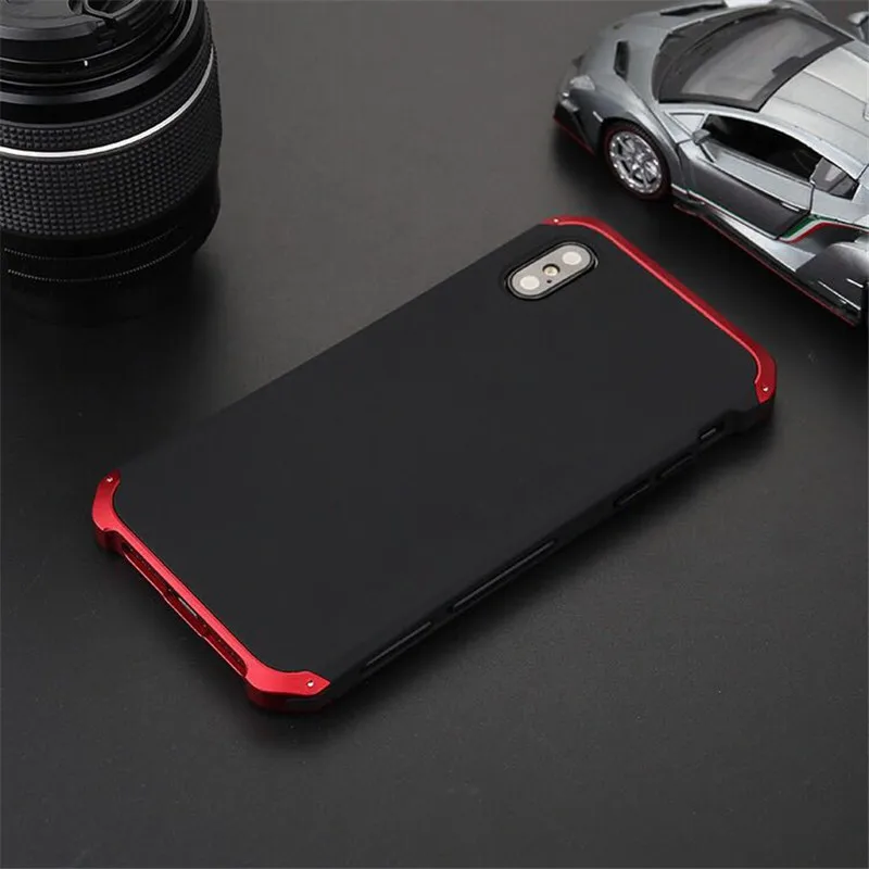 

R-JUST 3 In1 Armor Cover For Xiaomi MI8 SE MI9 Redmi Note 5 Pro/6 Pro Note 7 Pro 5A Metal Aluminum+PC Heavy Duty Shockproof Case