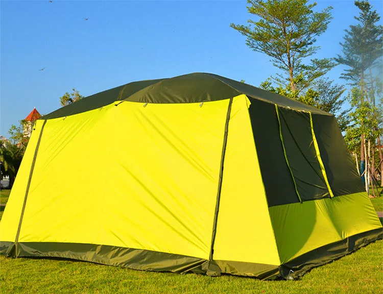 Открытый Кемпинг двухэтажный двухспальный двухкомнатный тент Кемпинг дождь 6 человек 8 человек 10 человек большая палатка