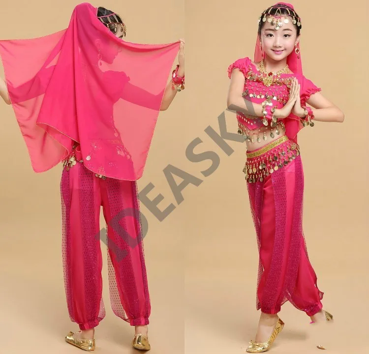 Взрослый Женский Детский костюм для танца живота, костюмы для восточных танцев, одежда для танца живота, индийские костюмы для девочек