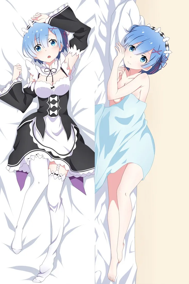 seikatsu rem ram abraçando corpo capa travesseiro