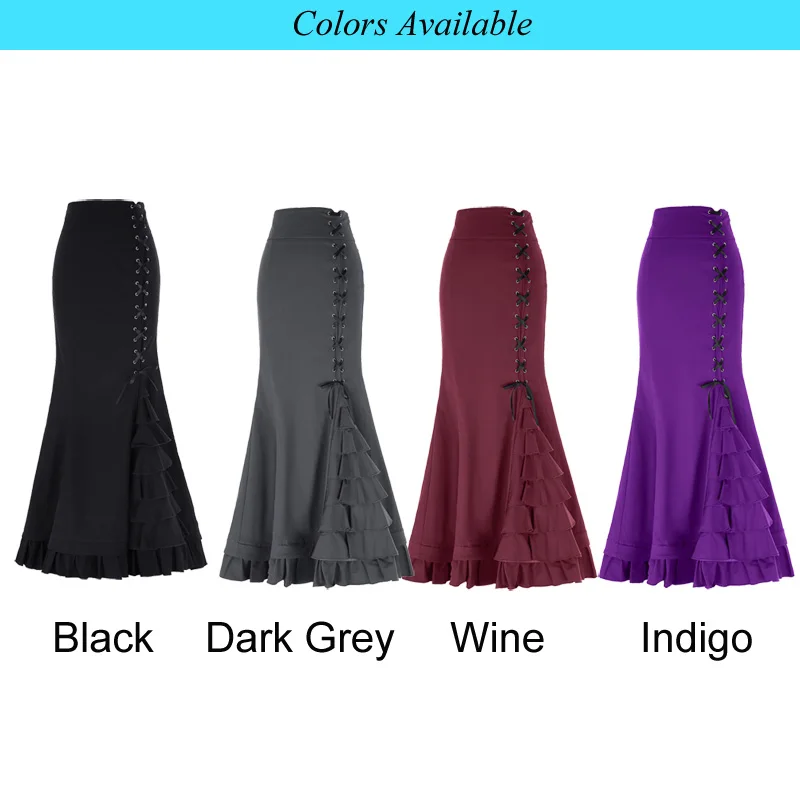 Женская винтажная длинная юбка корсет с высоким эластичным корсетом и рюшами на