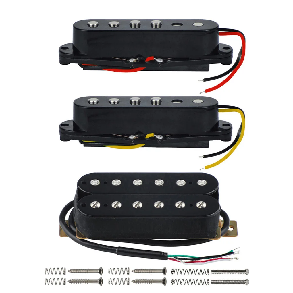 FLEOR 3 шт черный для электрогитары сингл катушка звукосниматель + хамбакера набор