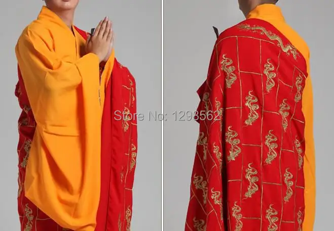 Унисекс настроить буддийские abbotmonks вышивка cassockrobe тысяча Дракон костюмы боевые искусства униформа