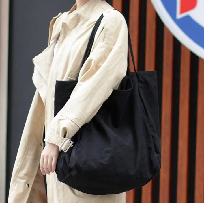 Корейская версия одноцветной большой вместительной холщовой сумки модные сумки на одно плечо