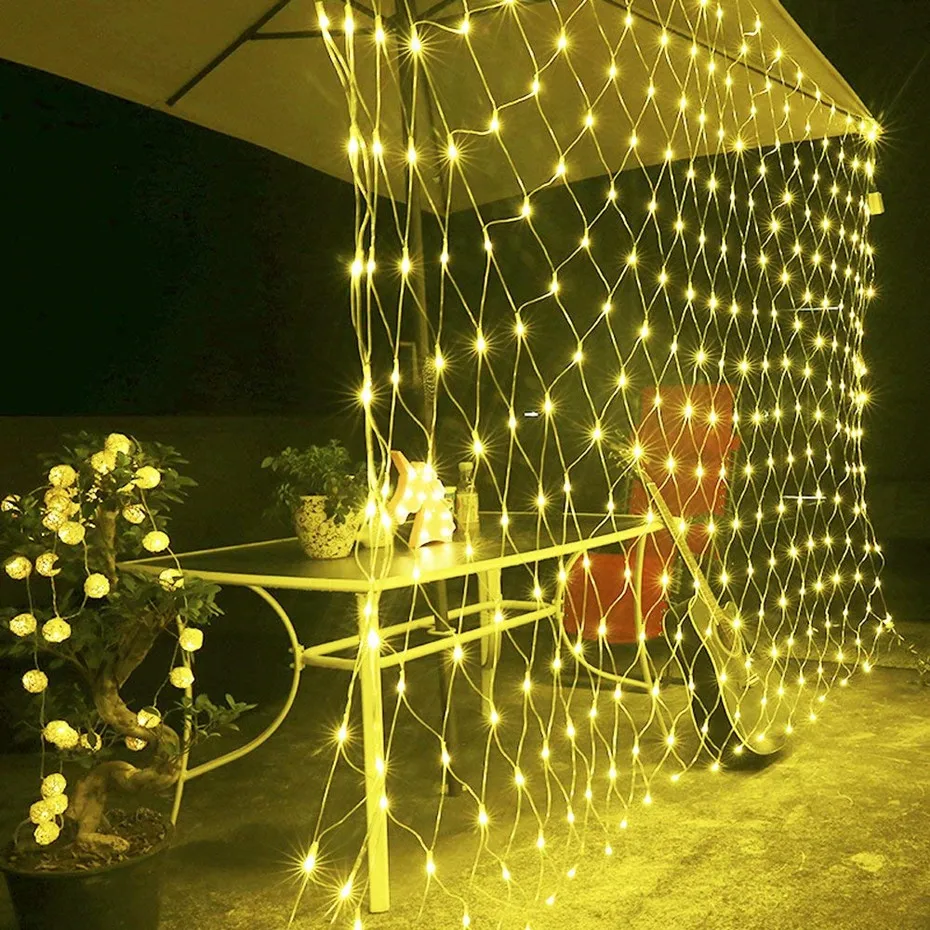 

String Lights Waterproof Led String Lights Outdoor Net Mesh String Light RGB White Warm White Blue Indoor/Outdoor Decoration