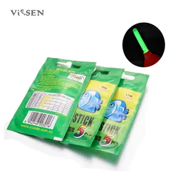 Vissen 50pcs / 10 bags светлячки для рыблки поплавок светящийся многоцветная рыбацкая поплавковая флуоресцентная световая ночная поплавок для