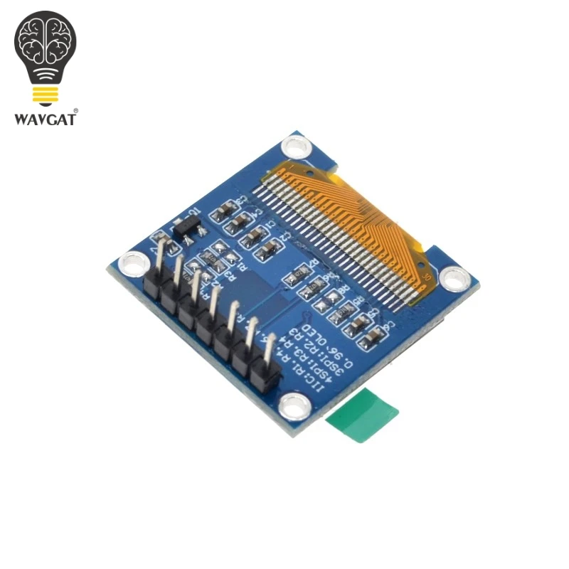 WAVGAT 0,96 дюймовый SPI OLED дисплей модуль белого цвета 128X64 OLED 7Pin драйвер чип SSD1306 для arduino