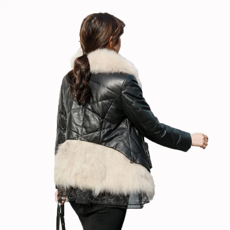 Real Fur Coat Genuine Leather Jacket Korean Vintage Fox
