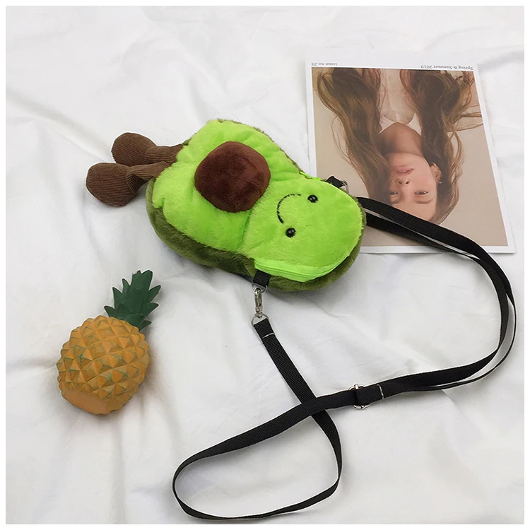 24cm Avocado Plush Soft Stuffed Fruits Cartoon Plush Toys mulit style Shoulder Bag for Children Kids Gift