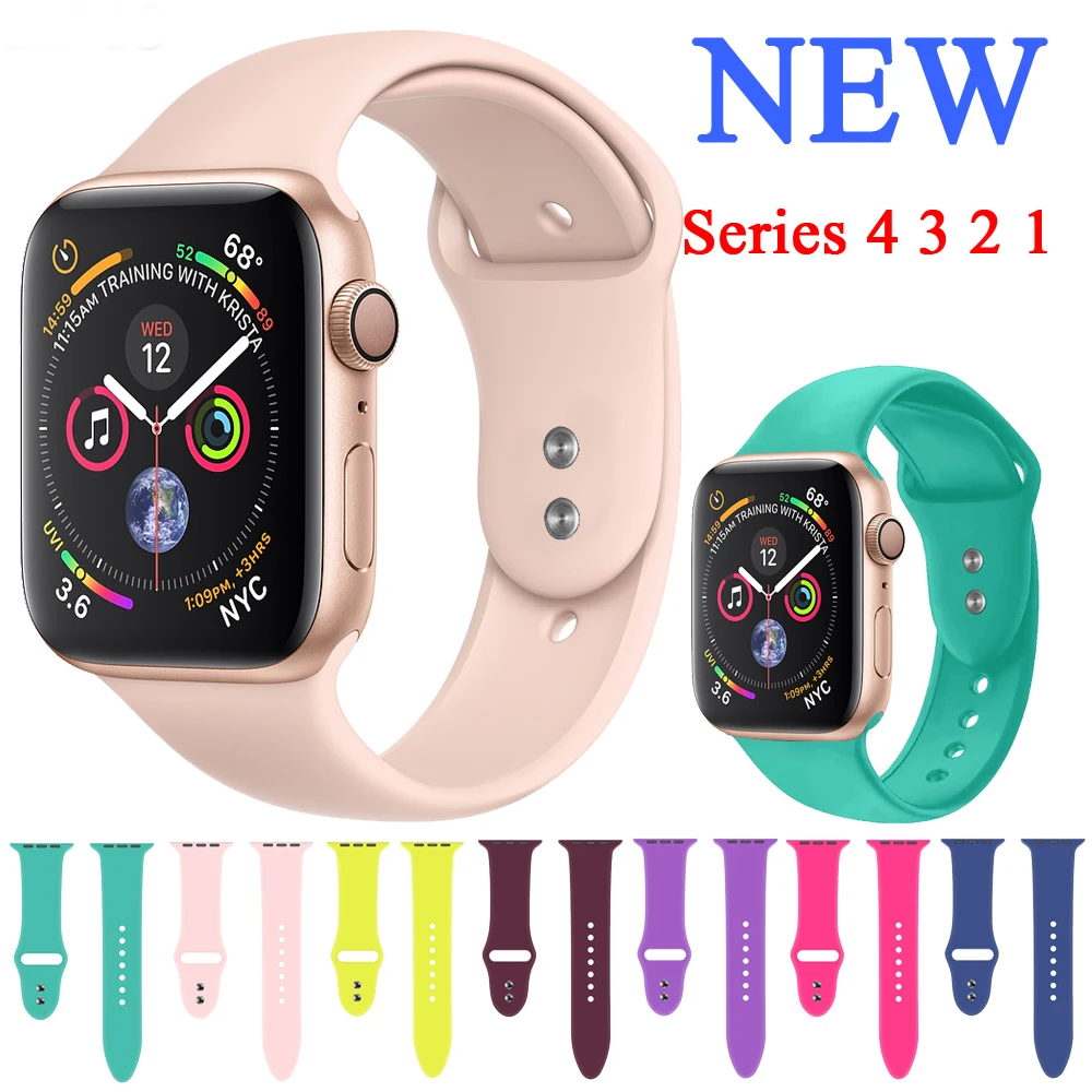 Sport Silicone Strap for Correa Apple Watch 4 band 38mm 42mm 40/44mm Sport watch band iwatch series 3 2 1 Rubber wristbracelet Sport Silicone Strap for Correa Apple Watch 4 band 38mm 42mm 40/44mm Sport watch band iwatch series 3 2 1 Rubber wristbracelet
