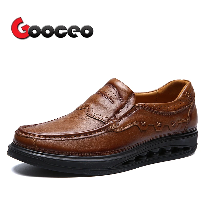 

Men's Loafers Driving Shoes Slip On Flats Outdoor Work & Safety Shoes For Men Spring Cow Leather Flat Handmade Casual Brown