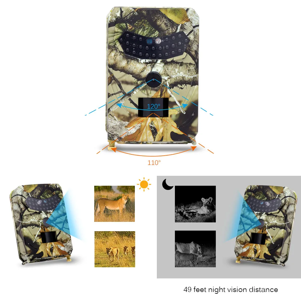 12MP Photo-traps Wild Hunting Camera 1080P Night Vision Trail Hunting Game Camera Wildlife Scouting Camera Foto with PIR Sensor (2)