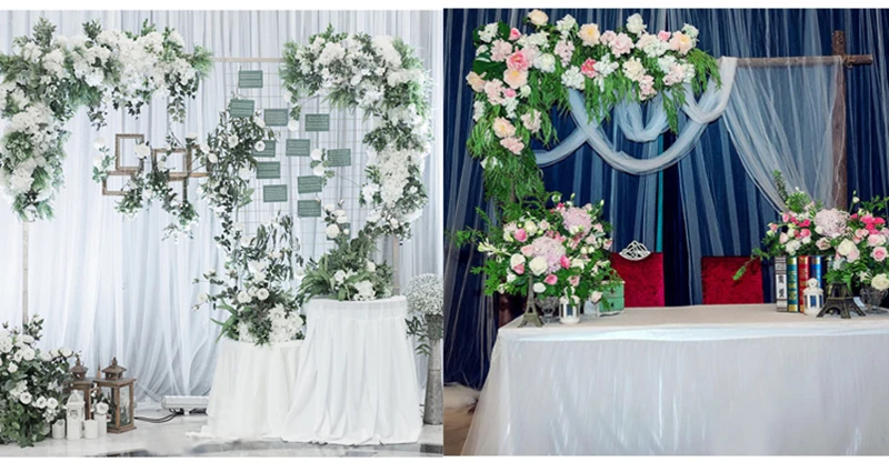 JAROWN Wedding Irregular Flower Row Background Decoration Wedding DIY Rose Hydrangea Flower Arrangement Arch Flower (2)