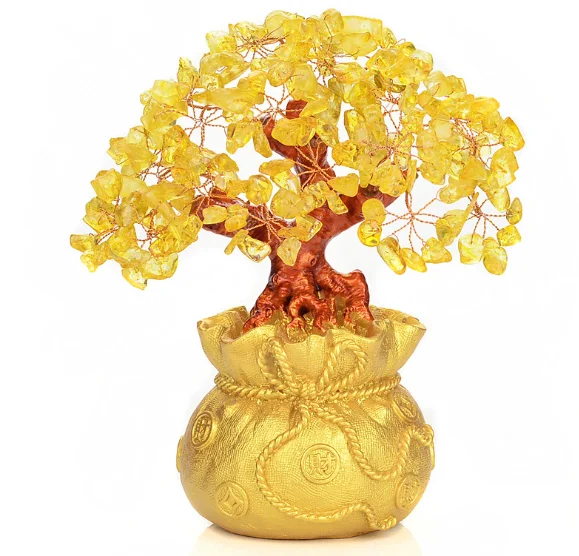 

Fashion Tall Mini Crystal Money Tree Bonsai Style Wealth Luck Feng Shui Bring Wealth Luck Home Decor Birthday Gift Q271