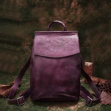 Autumn School Bags Vintage Genuine Leather Backpack British Style Leisure Shoulder Bags 2018 Latest Cowhide Travel
