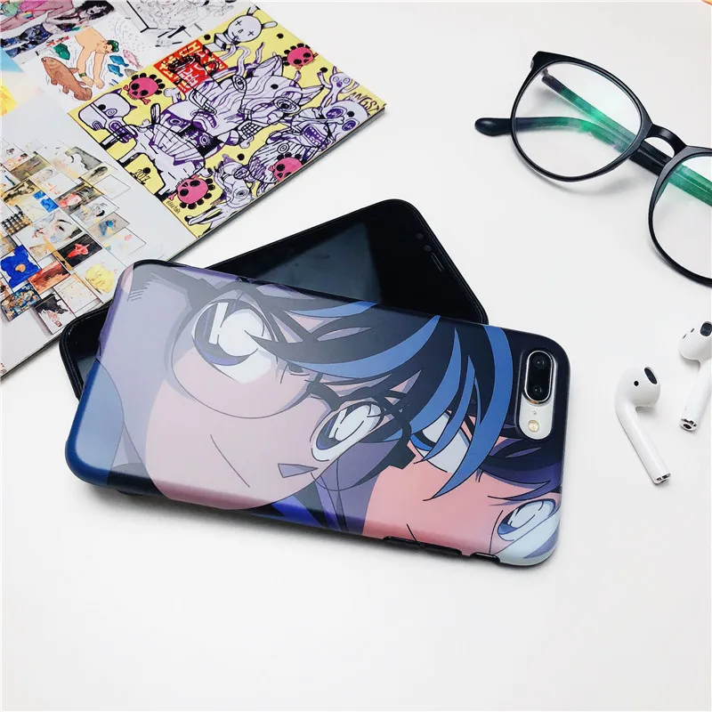 Чехлы для телефонов аниме Детектив Конан Kudou Shinichi Мягкий ТПУ чехол iPhone X 10 XS MAX XR 6 6S