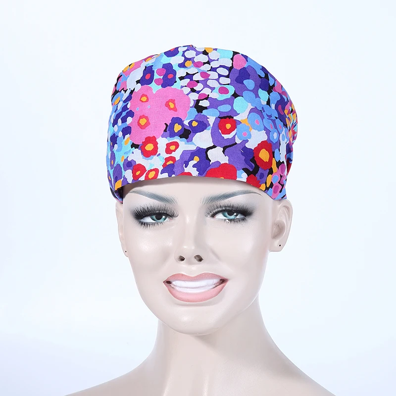 Unisex Hospital Adjustable Medical Caps 100 Cotton Surgical Caps Scrub Lab Clinic Dental