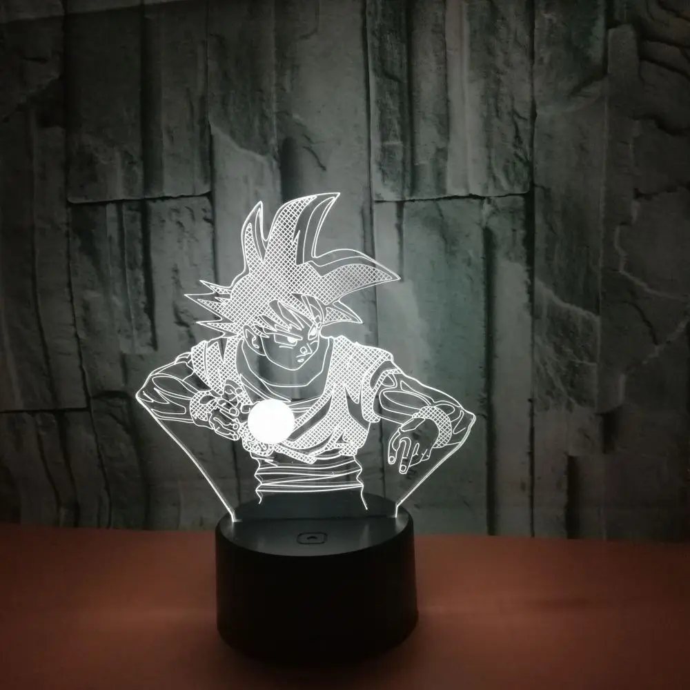 Dragon Ball Z Сон Гоку 3D светодиодный ночник Dragon Ball Lamp7 цветов Изменение Настольная лампа украшения дома Dropshopping