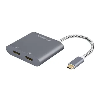

USB-C to Dual HDMI 4K, CableCreation USB Type C (Compatible Thunderbolt 3) to 2 HDMI Adapter, Compatible MacBook Pro/MacBook,etc