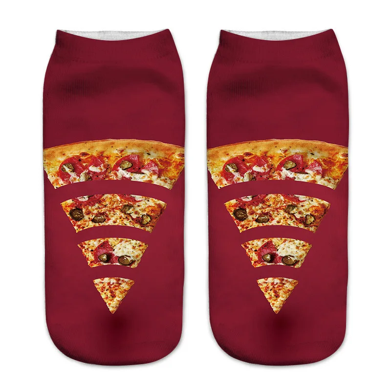 Dreamlikelin 3D пицца, гамбургер суши 1 пара Женские забавные носки Модные хлопковые Полиэстеровые гибкие носки - Цвет: 7